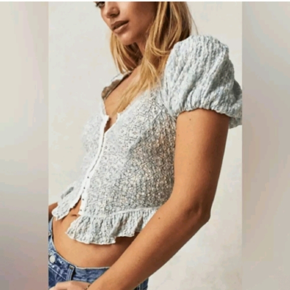 Free People Oh Baby Lace Crop Top In Tea Combo Sz M - Picture 1 of 10